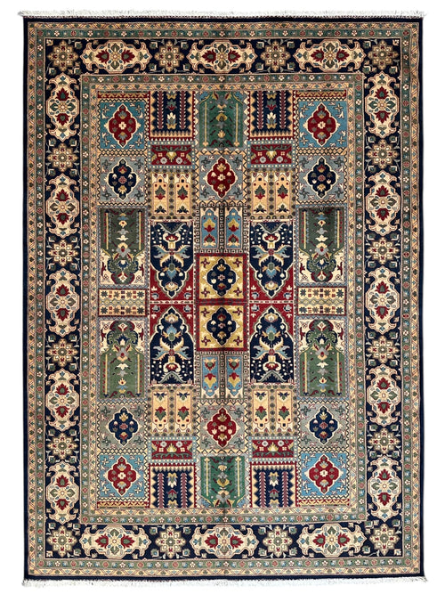 Hand-Knotted Afghani Bakhtiari Garden Rug | 6'9" x 9'10" Wool Area Rug - Nuvé