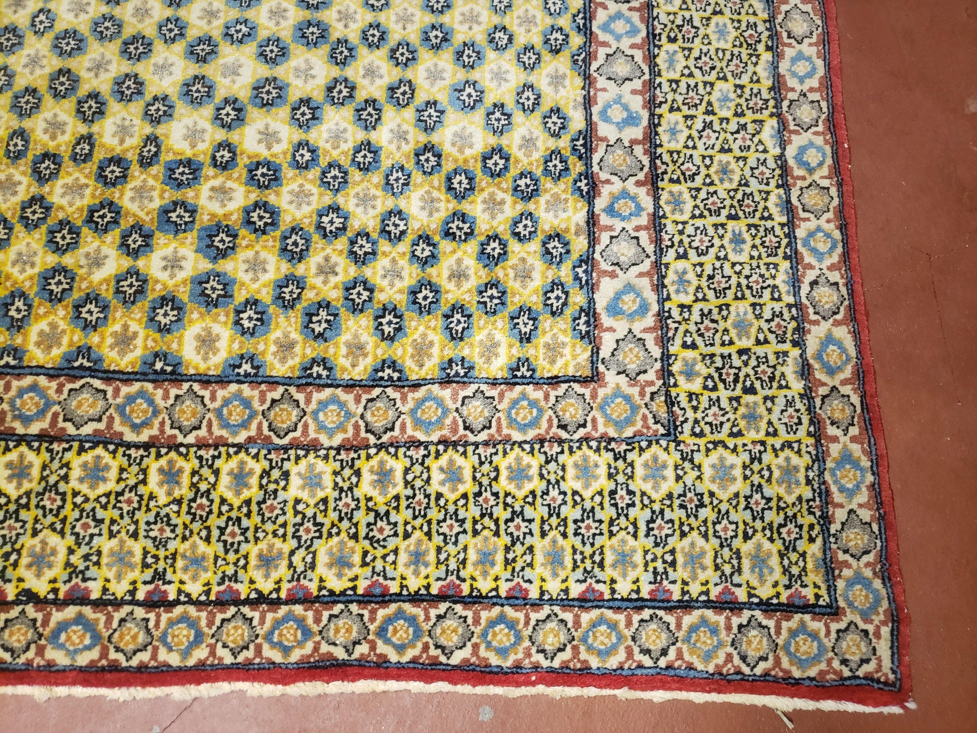 5x7 Authentic Handmade Rug Star Of David Wool Rug Green Rug Gold Rug 4x6 Rug - Nuvé