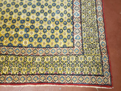 5x7 Authentic Handmade Rug Star Of David Wool Rug Green Rug Gold Rug 4x6 Rug - Nuvé