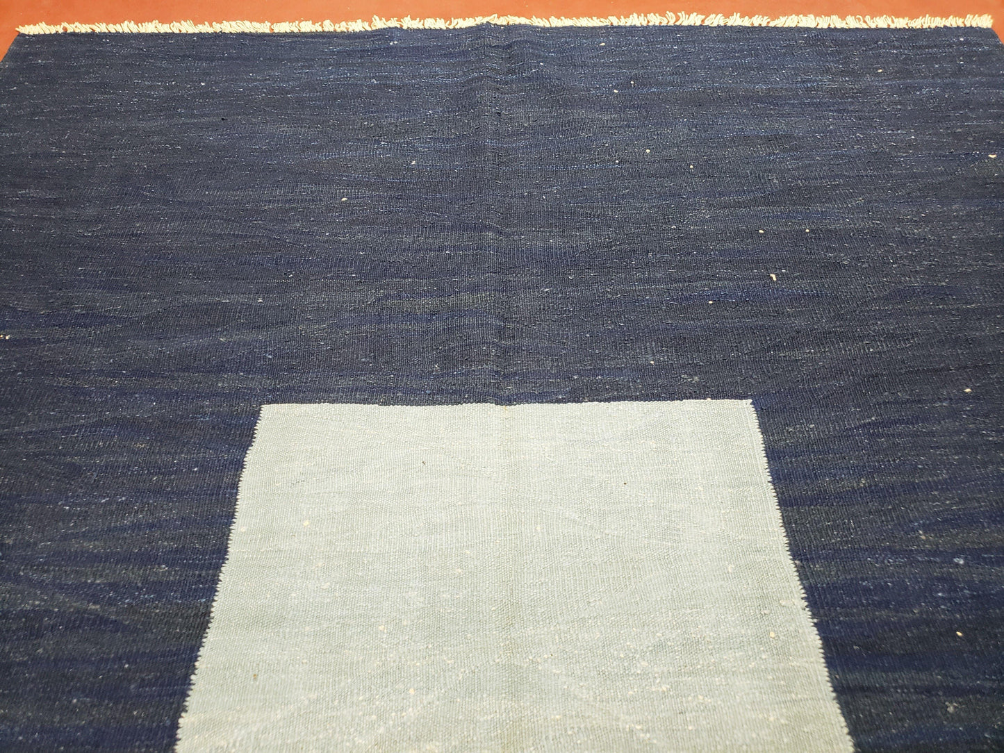Large Turkish Kilim Rug, 6x9 - 7x10 Rug, Flatweave Carpets, Blue Rug, Abstract Rug, Playroom Rug, Rug for Nursery Room, Boho Rug, Wool - Nuvé