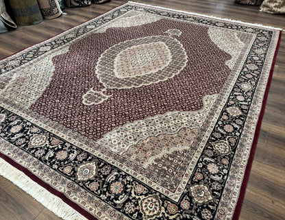 Sino Persian Rug 8x10, Herati, Elegant Oriental Carpet, Dark Maroon - Nuvé