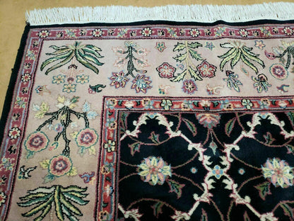 6' X 9' Handmade India Floral Oriental Wool Rug Carpet Hand Knotted Nice Black - Nuvé