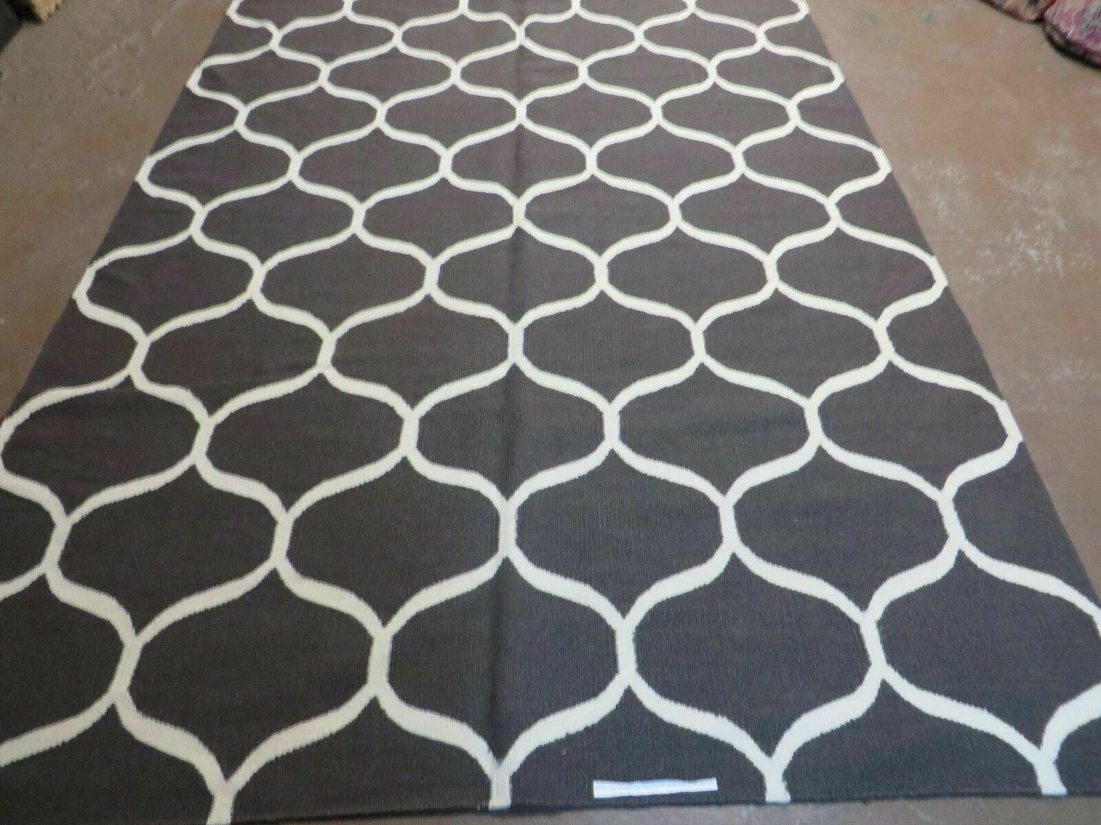 5' X 8' Modern Contemporary Hand Made Flat Weave Wool Rug Veg Dyes Nice - Nuvé