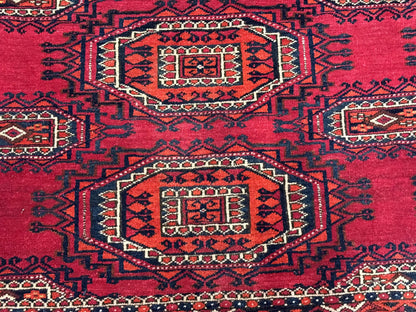 Antique Turkoman Salor Rug, Turkoman Textile, Fine 400 KPSI, Red, Persian Tribal Rug - Nuvé