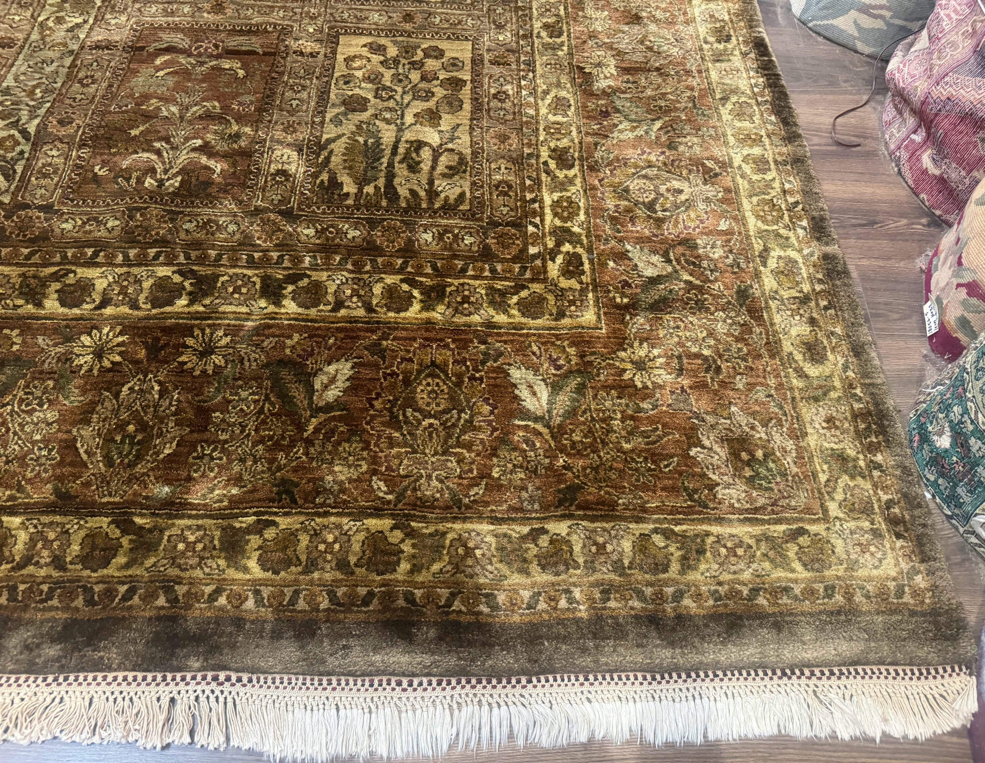 Large Indian Wool Rug 12x14, Wool Handmade Panel Design Carpet, Traditional, Palace Size - Nuvé
