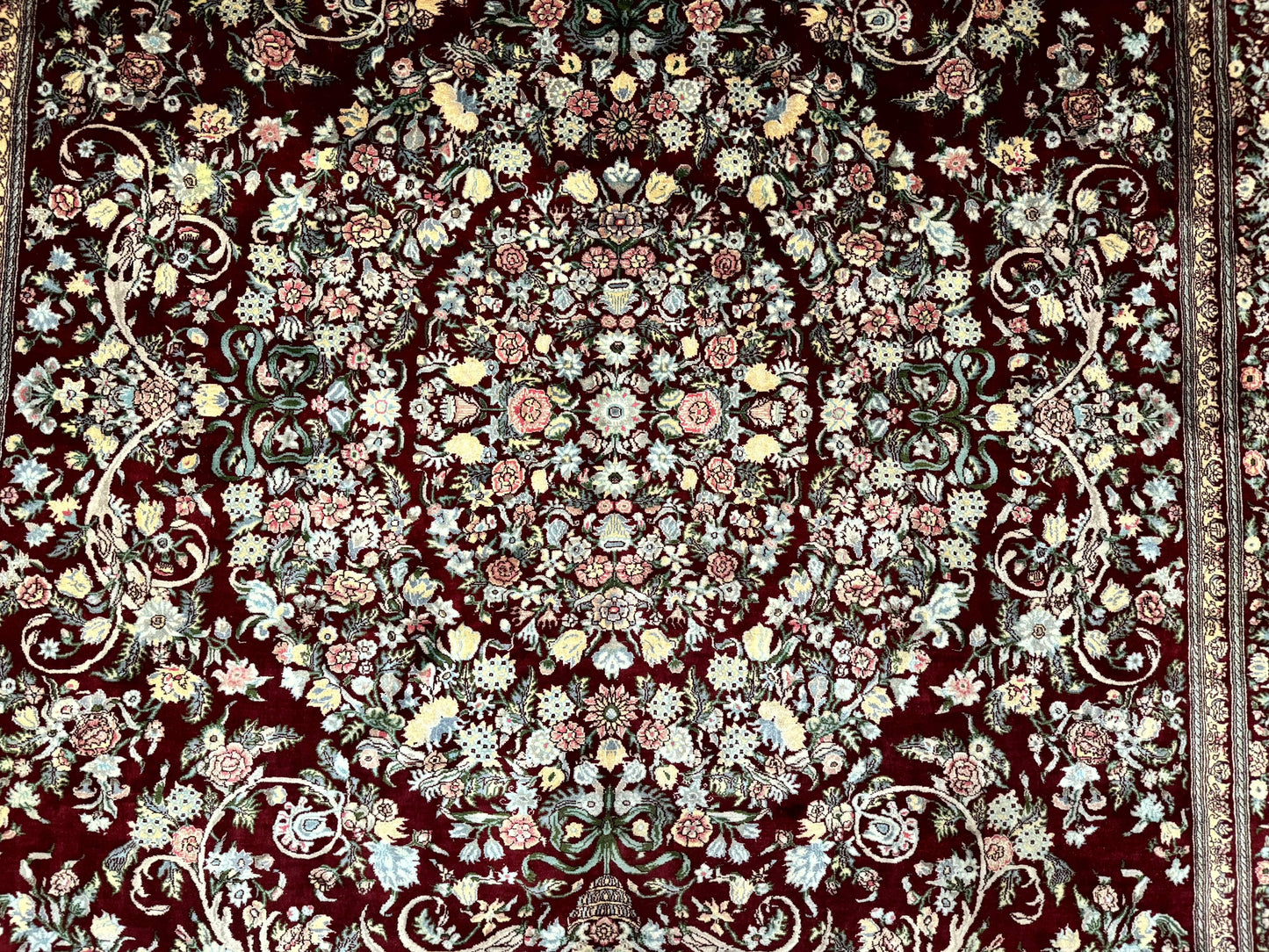 Burgundy Persian Rug 8x10, Pak Persian Floral Carpet, Very Fine 300 KPSI - Nuvé