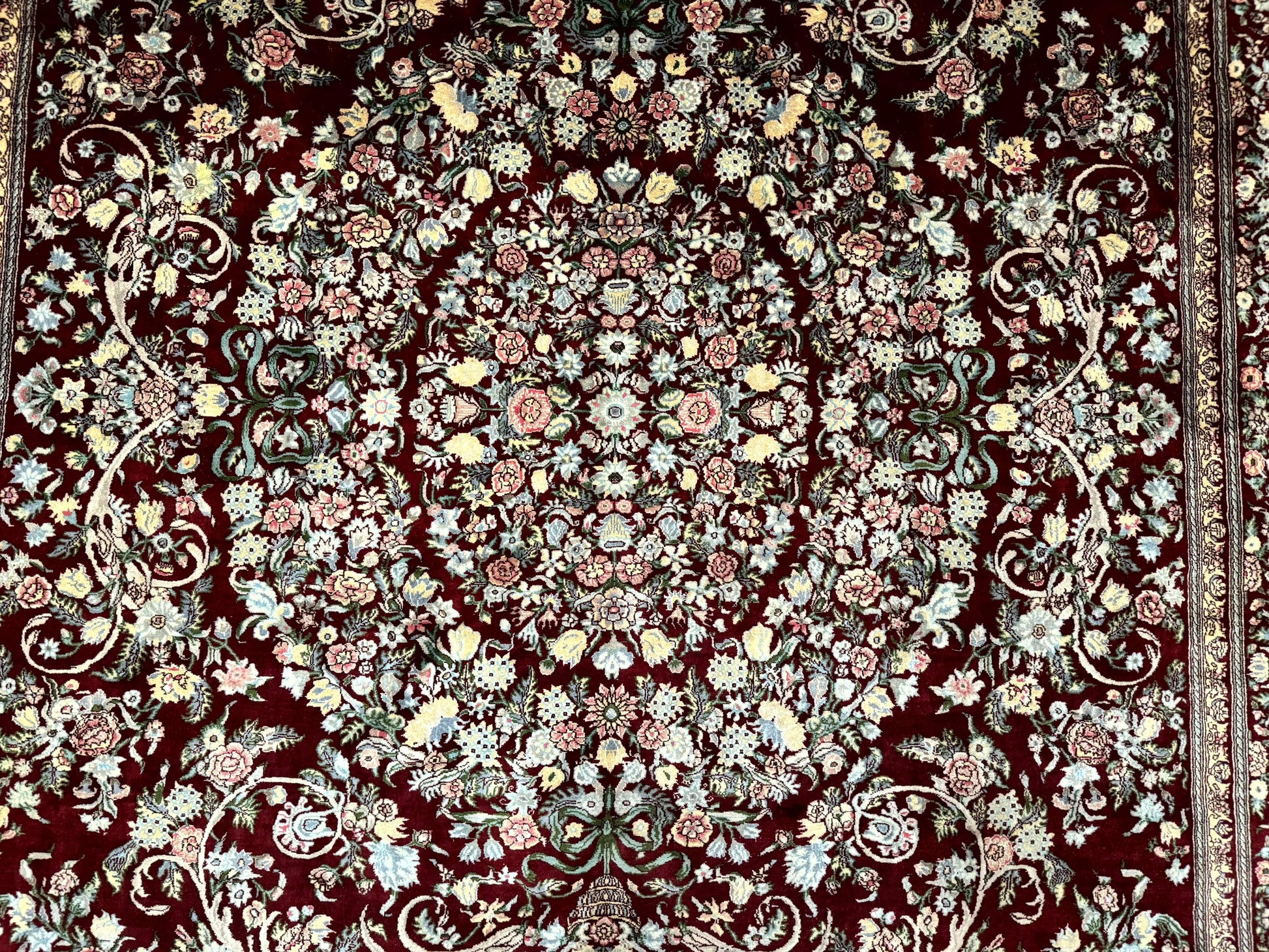 Burgundy Persian Rug 8x10, Pak Persian Floral Carpet, Very Fine 300 KPSI - Nuvé