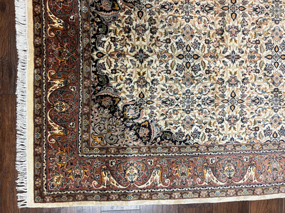 Pak Persian Rug 5x8, Handmade Wool Oriental Carpet, Vintage Rug, Floral Allover, Very Fine 320 KPSI - Nuvé