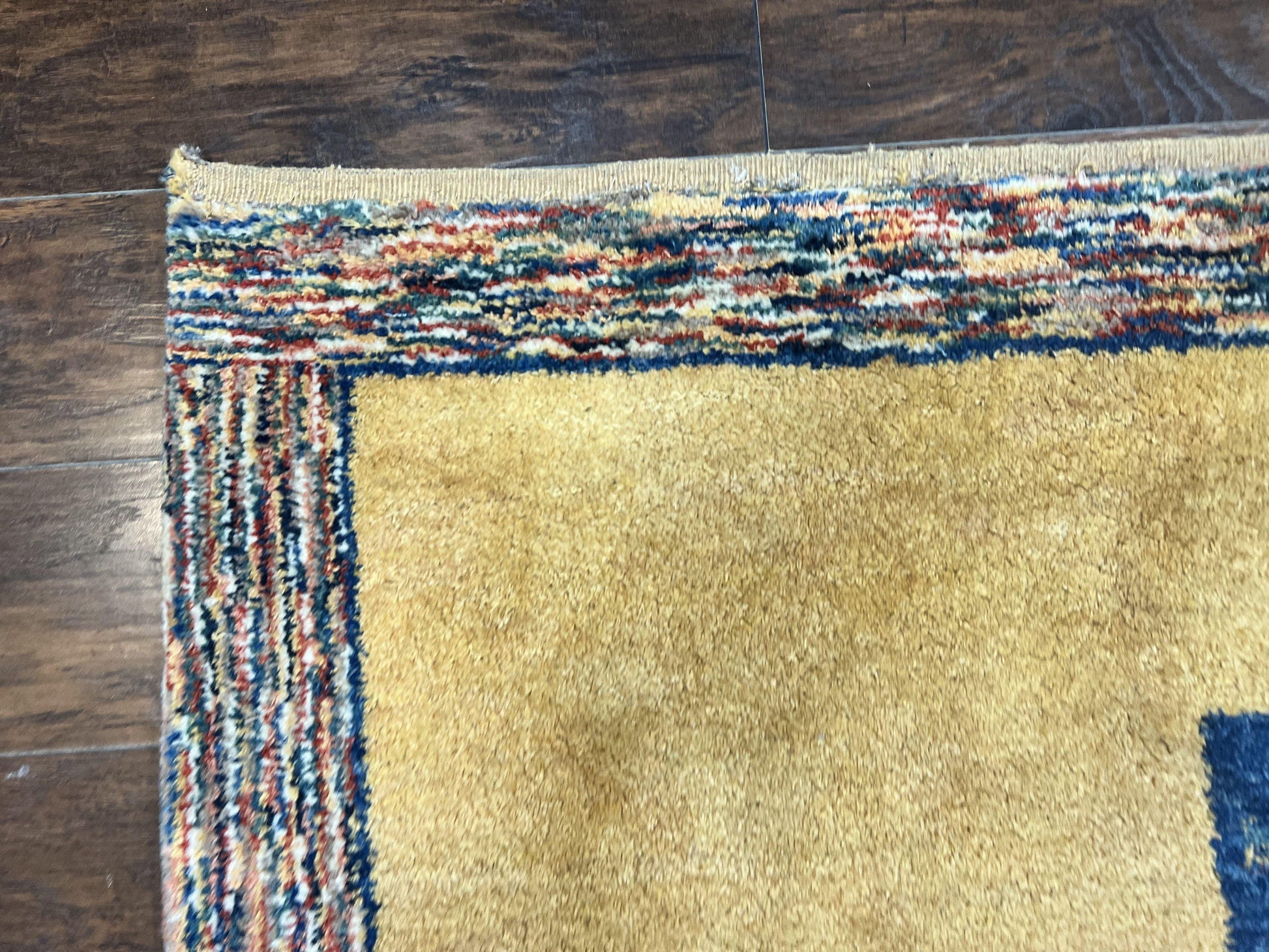 Indo Gabbeh Rug 3.7 x 5, Tribal Rug, Boho Rug, Wool Handmade Carpet - Nuvé