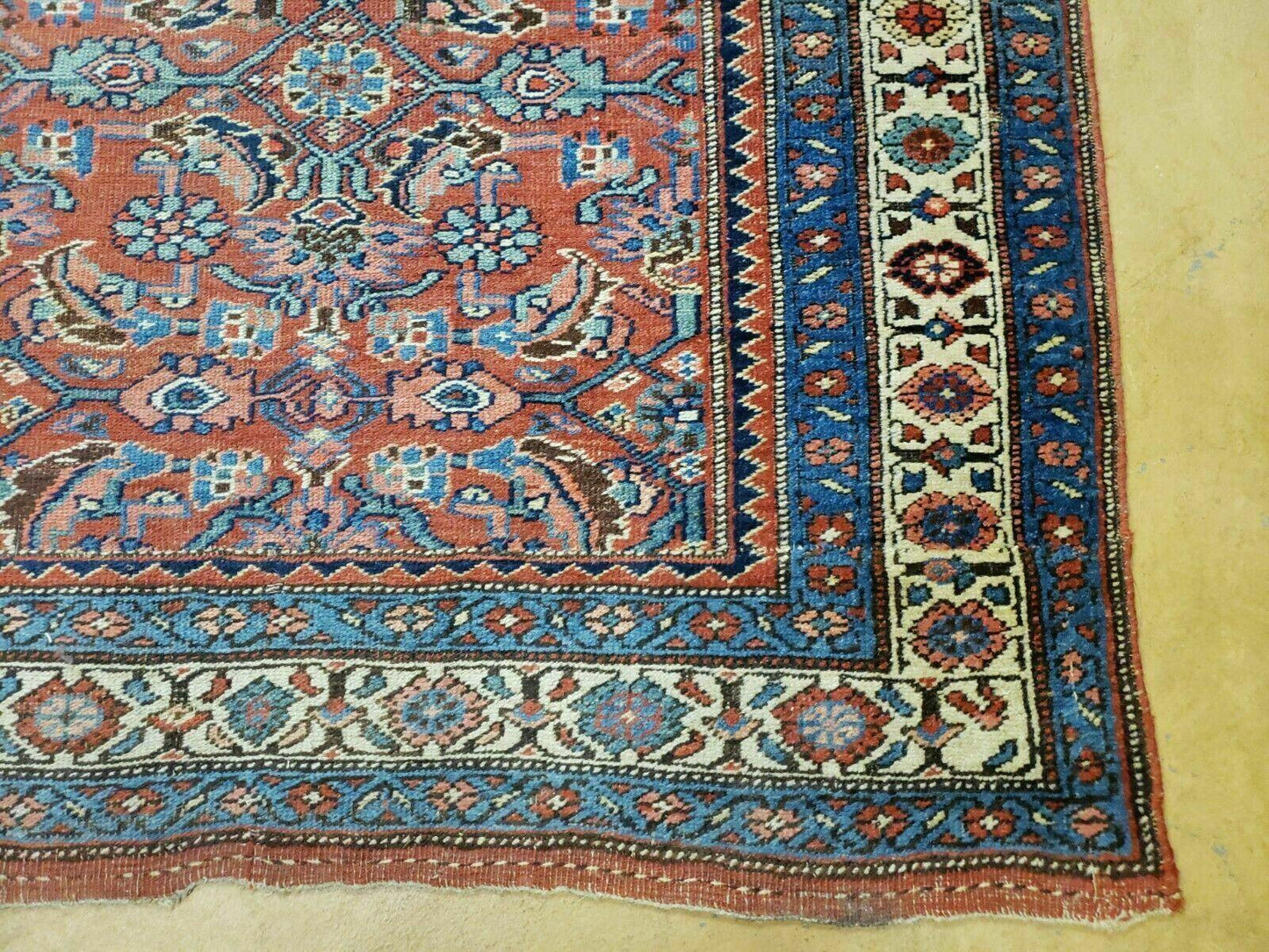 3' 8" X 11' Antique Handmade Turkish Wool Rug Veg Dye Runner Nice Rusted Red - Nuvé