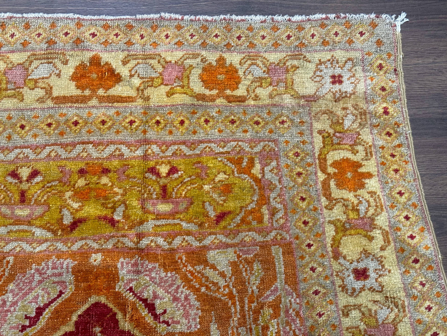 Antique Turkish Prayer Rug 4x6, Red and Golden Mustard, Mihrab Design, Anatolian Carpet - Nuvé