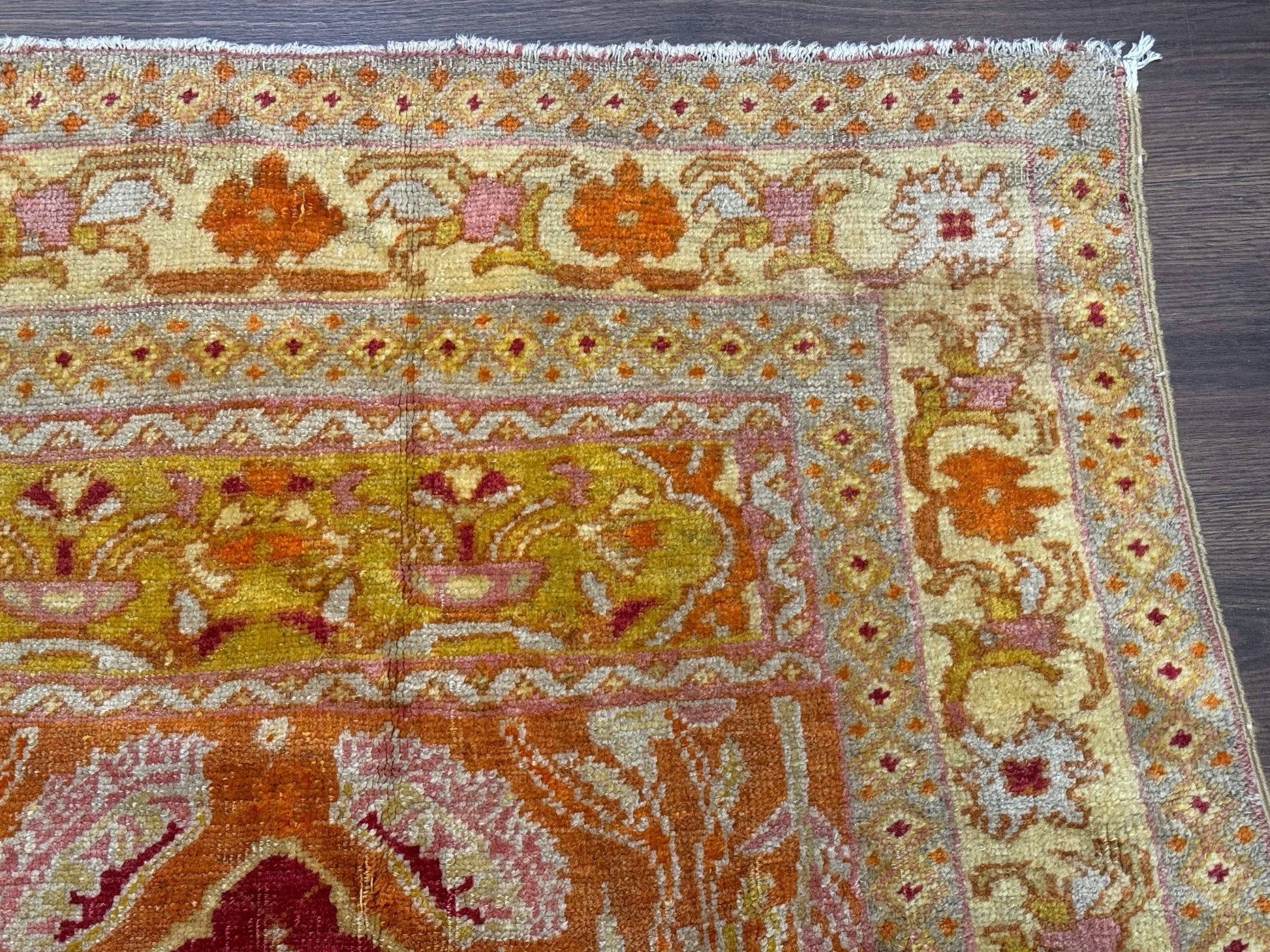 Antique Turkish Prayer Rug 4x6, Red and Golden Mustard, Mihrab Design, Anatolian Carpet - Nuvé