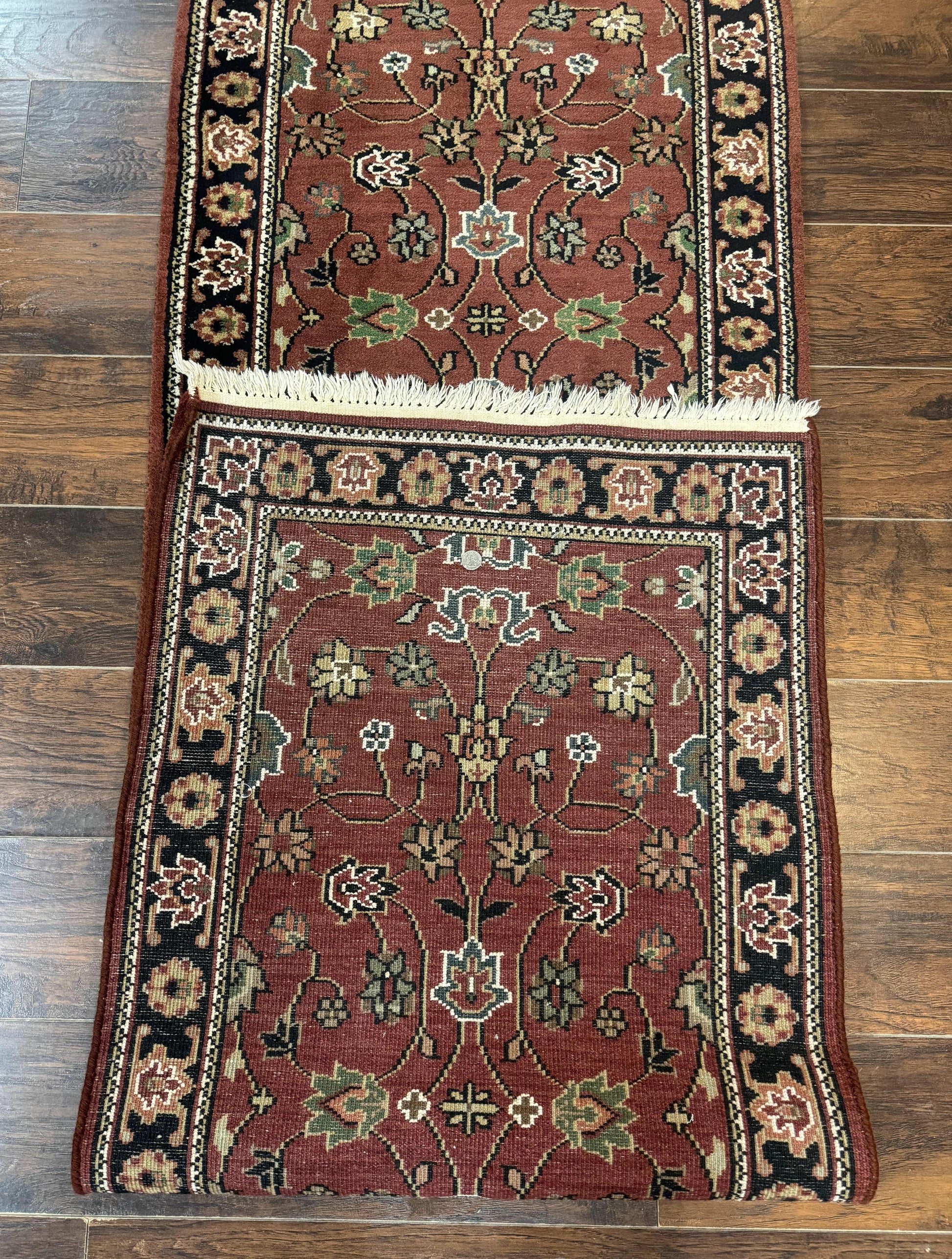 Indo Persian Sarouk Runner Rug 2.8 x 20 ft Runner for Hallway, Long Runner Rug, Handmade - Nuvé