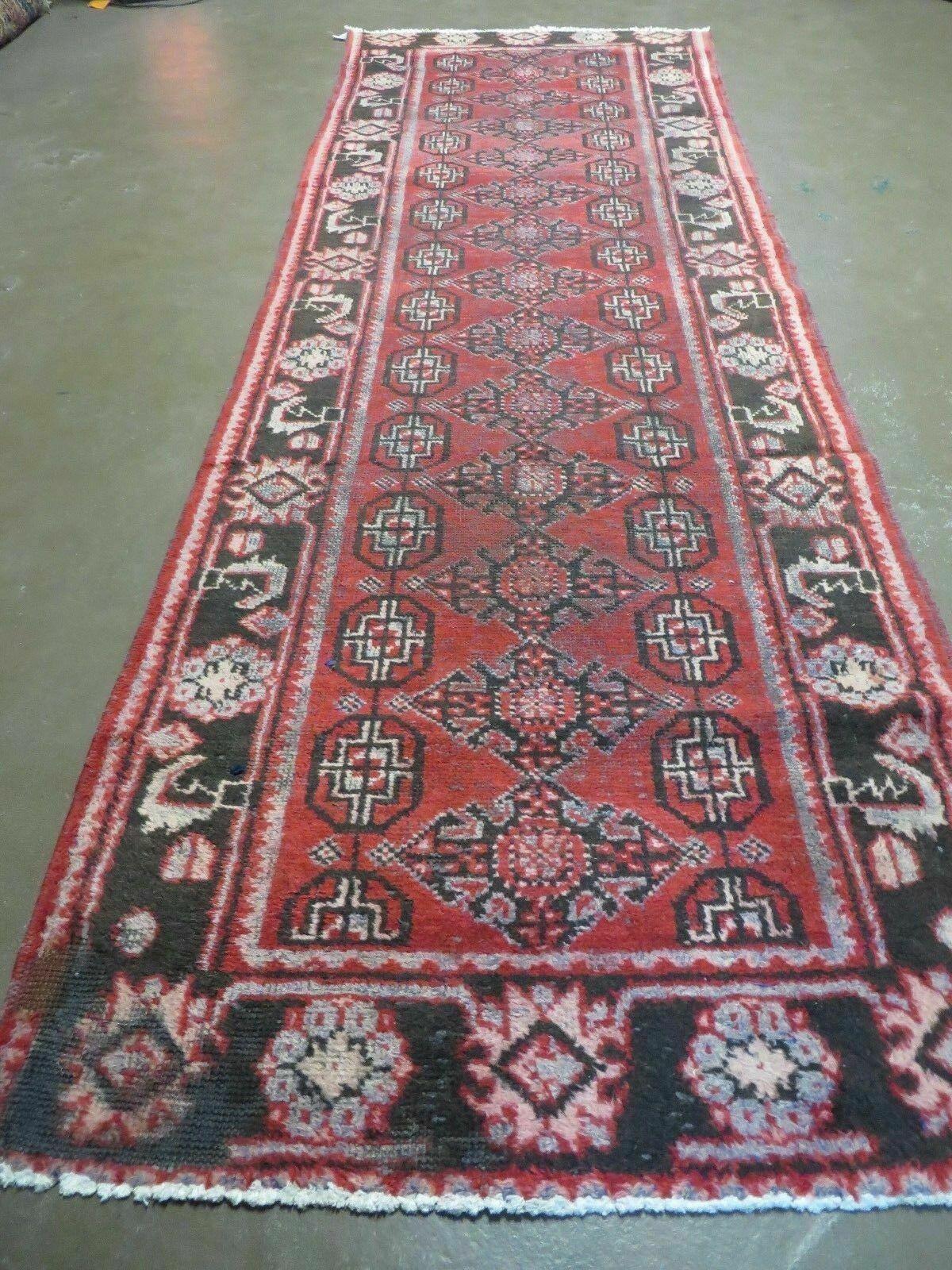 3' X 10' Antique Handmade Afghan Wool Rug Runner Veg Dye Nice - Nuvé