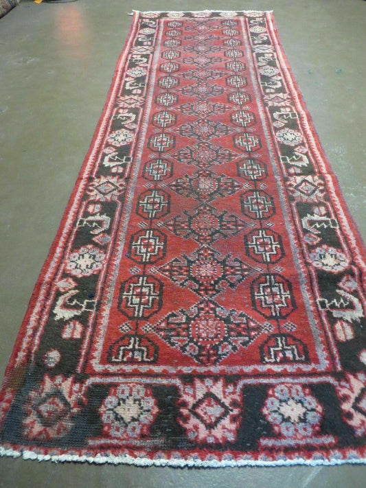 3' X 10' Antique Handmade Afghan Wool Rug Runner Veg Dye Nice - Nuvé