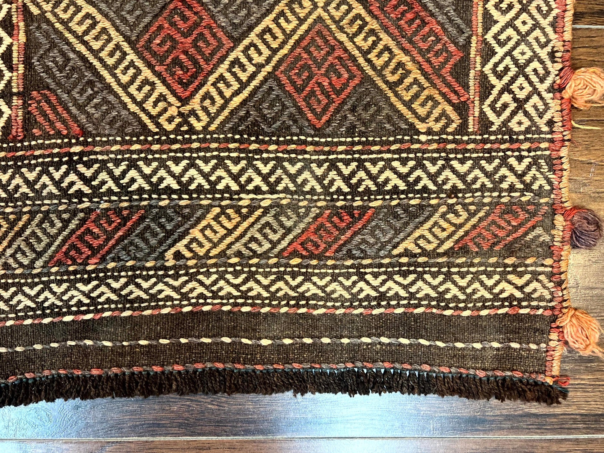 Tribal Runner Rug 2x8, Pakistani Turkoman Runner, Wool Handmade Vintage Rug - Nuvé