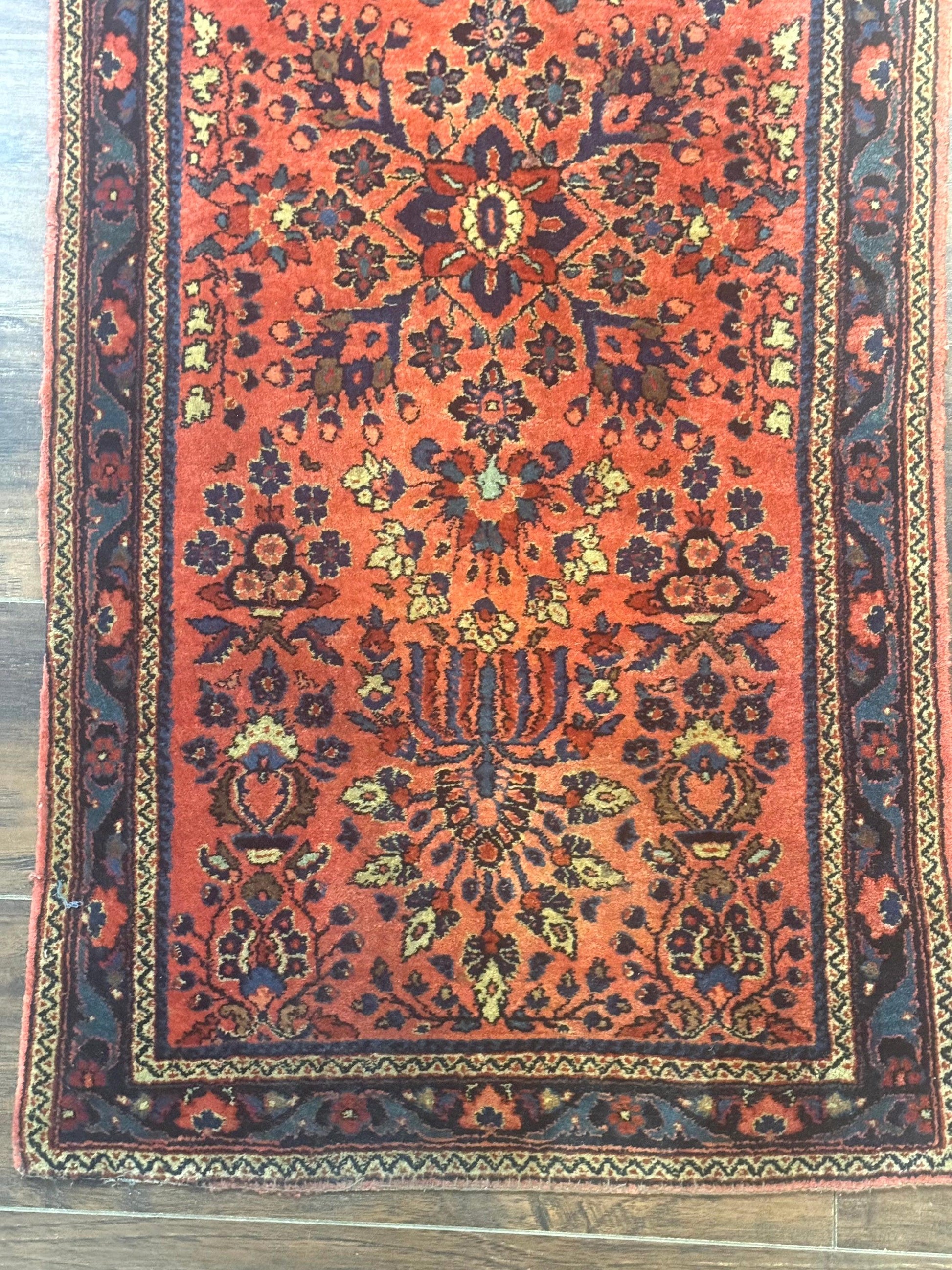 Antique Persian Sarouk Rug 2x4, Red, Fine 260 KPSI - Nuvé