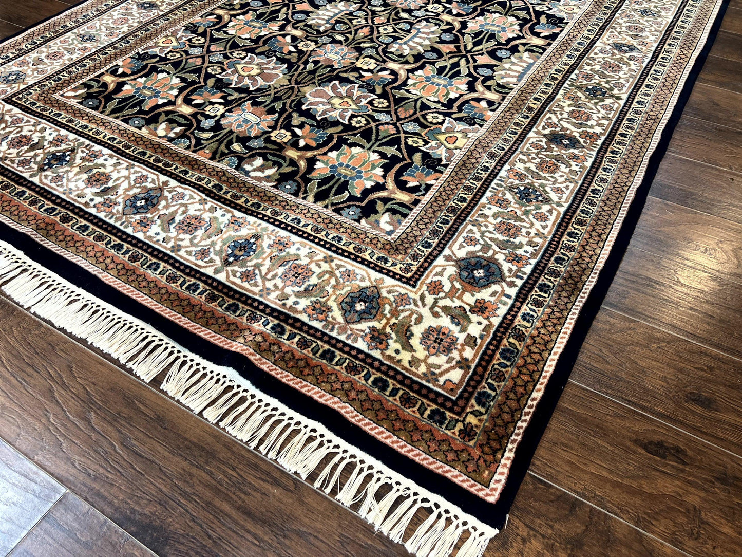 Indo Persian Bidjar Rug 6x10, Vintage Handmade Wool Carpet, Allover Pattern - Nuvé