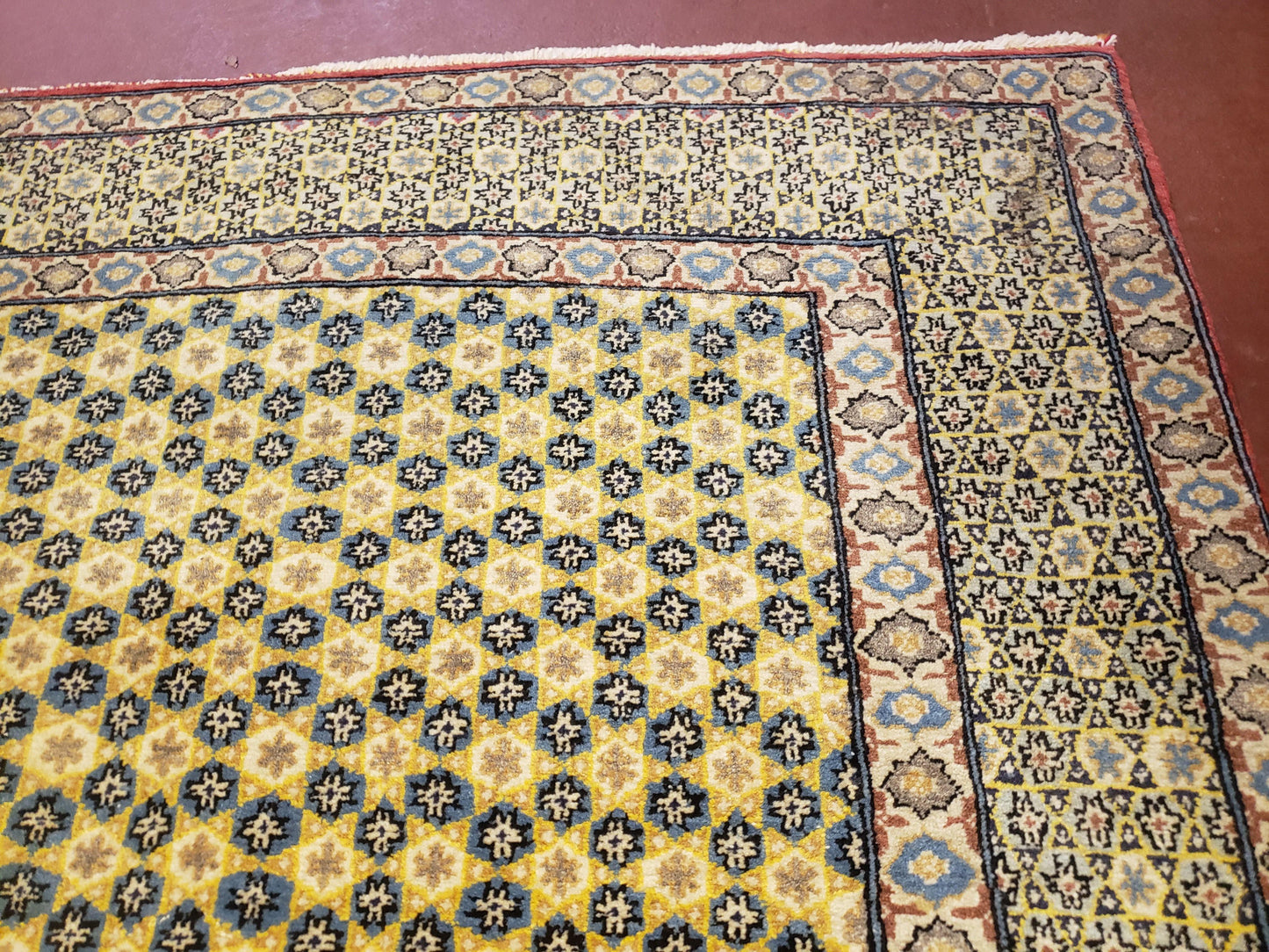 5x7 Authentic Handmade Rug Star Of David Wool Rug Green Rug Gold Rug 4x6 Rug - Nuvé