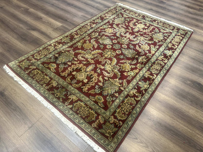 Indo Persian Mahal Rug 4x6, Floral Allover Pattern, Maroon - Nuvé