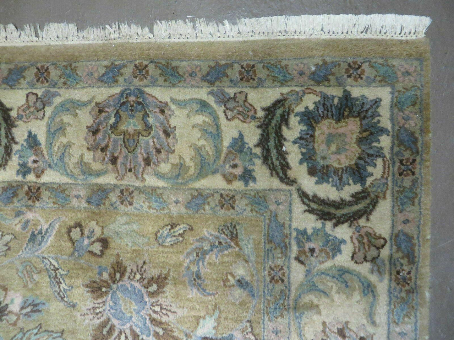 5' 6" X 9' Vintage Handmade Jaipur Indian Floral Oriental Wool Rug Veg Dyes - Nuvé