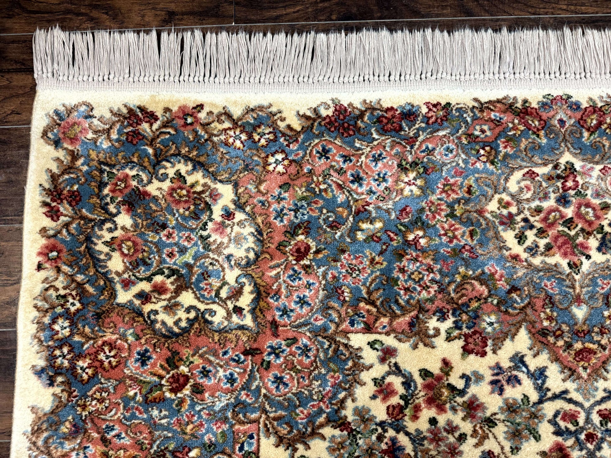 8.8 x 12 Karastan Rug #788 Ivory Kirman, Wool Vintage Original 700 Series - Nuvé