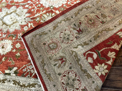 Pakistani Peshawar Rug 10x13, Burnt Orange, Large Handmade Wool Carpet - Nuvé