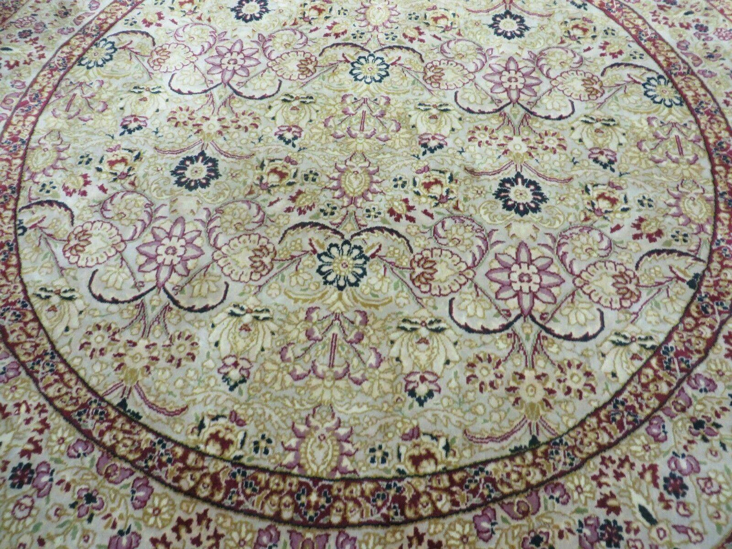 6' Handmade Fine Indian Wool Rug Carpet Round Silk Accent Beauty - Nuvé
