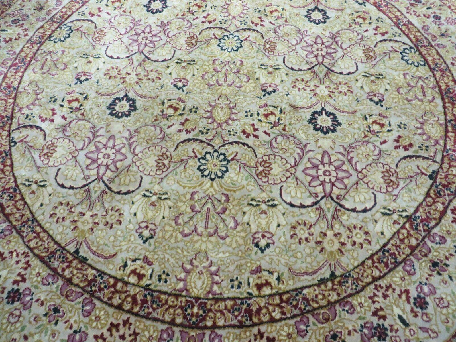 6' Handmade Fine Indian Wool Rug Carpet Round Silk Accent Beauty - Nuvé
