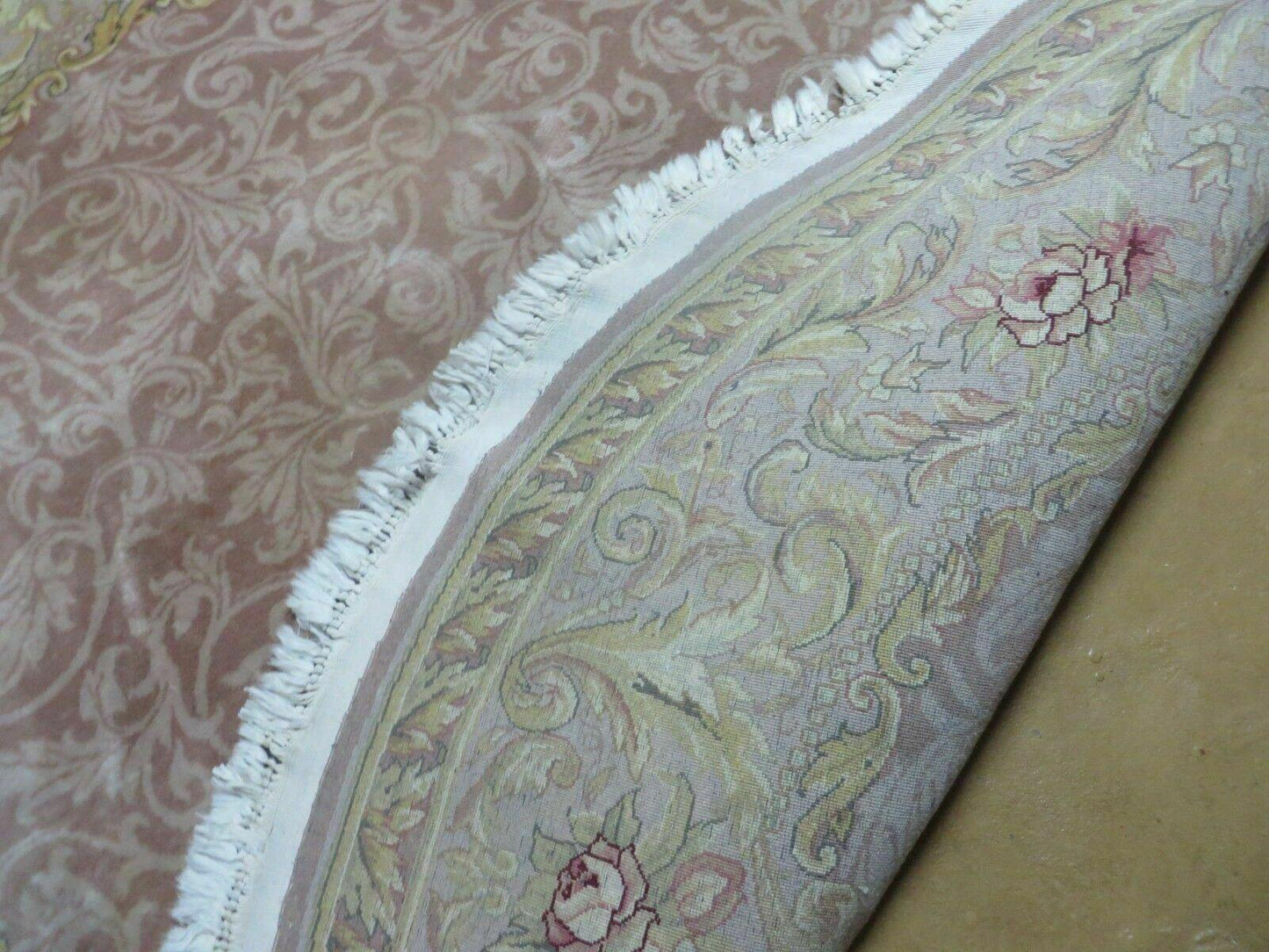 6' X 6' Round Handmade Fine Chinese Floral Oriental Silk Wool Rug Carpet Nice - Nuvé