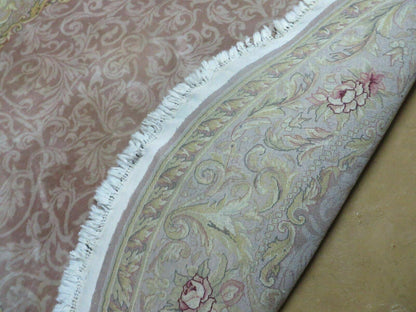 6' X 6' Round Handmade Fine Chinese Floral Oriental Silk Wool Rug Carpet Nice - Nuvé