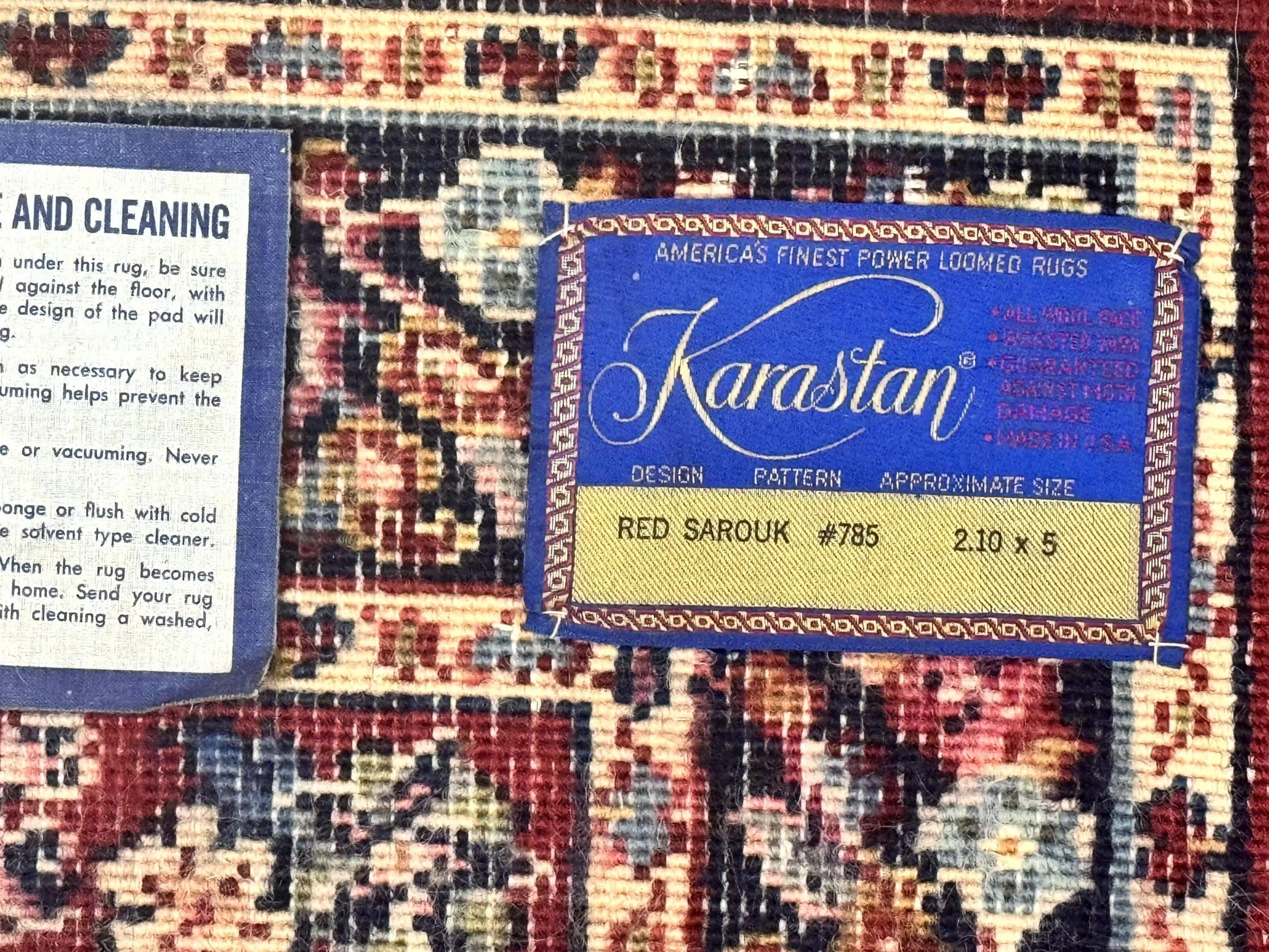 Karastan Rug 3x5 Red Sarouk #785, Karastan Wool Pile Rug, Original 700 Series, Discontinued Vintage Karastan Carpet - Nuvé