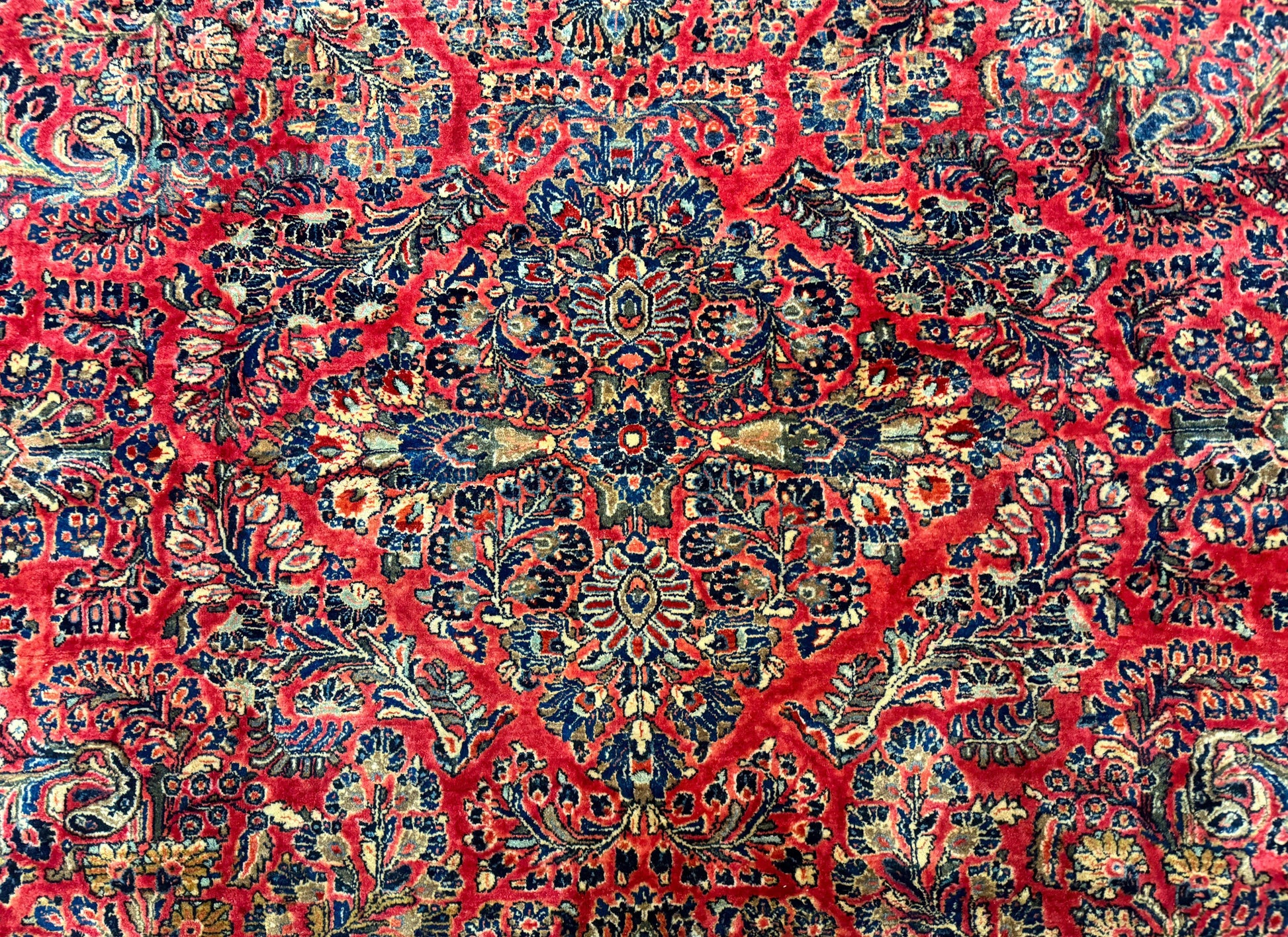 Palace Size Persian Sarouk Rug 10x16, Rare Size, Red, Large Antique Persian Carpet - Nuvé