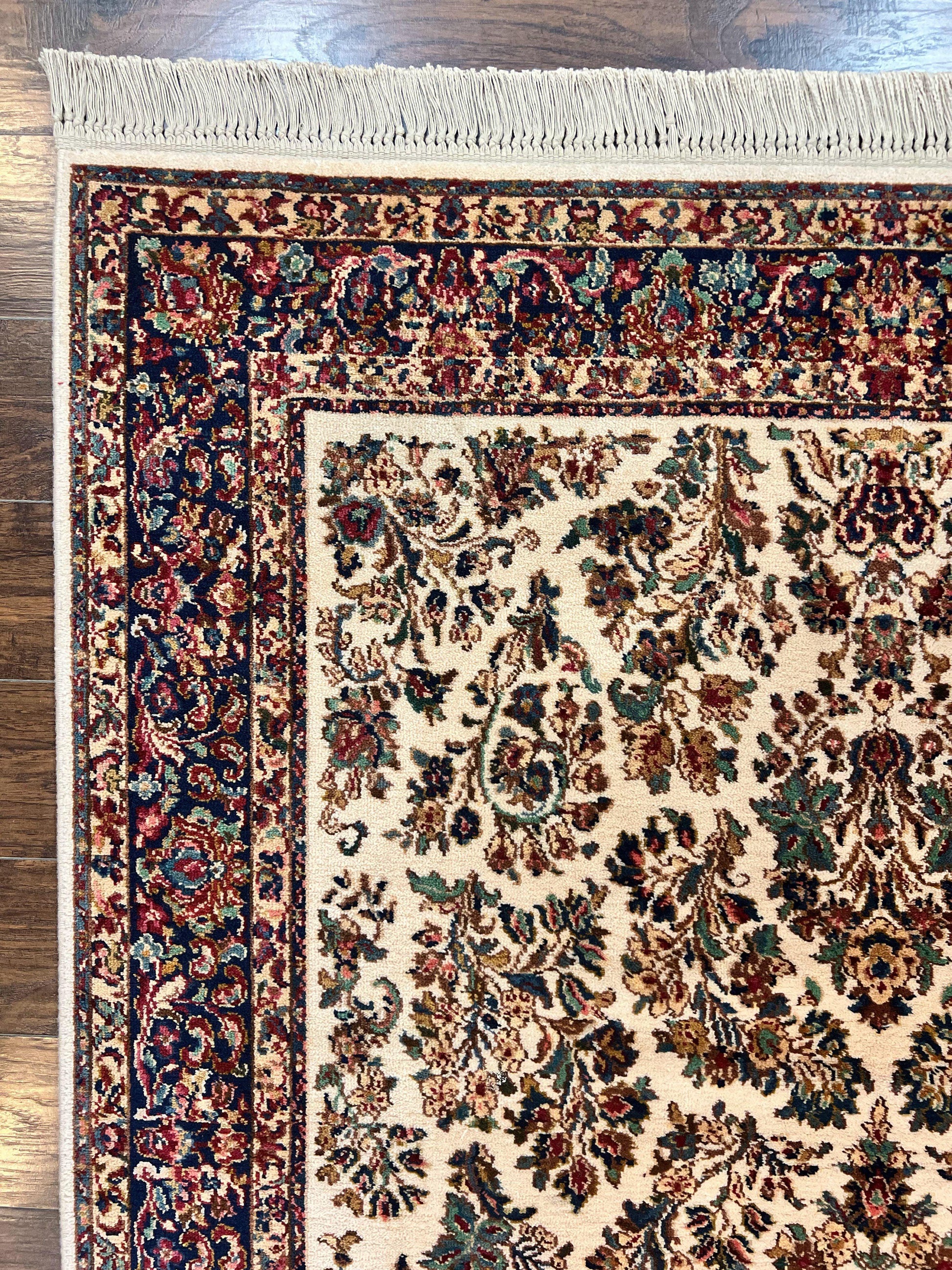 Karastan Rug 5.9 x 9, Ivory Sarouk #760, Wool Vintage Original Collection 700 Series - Nuvé