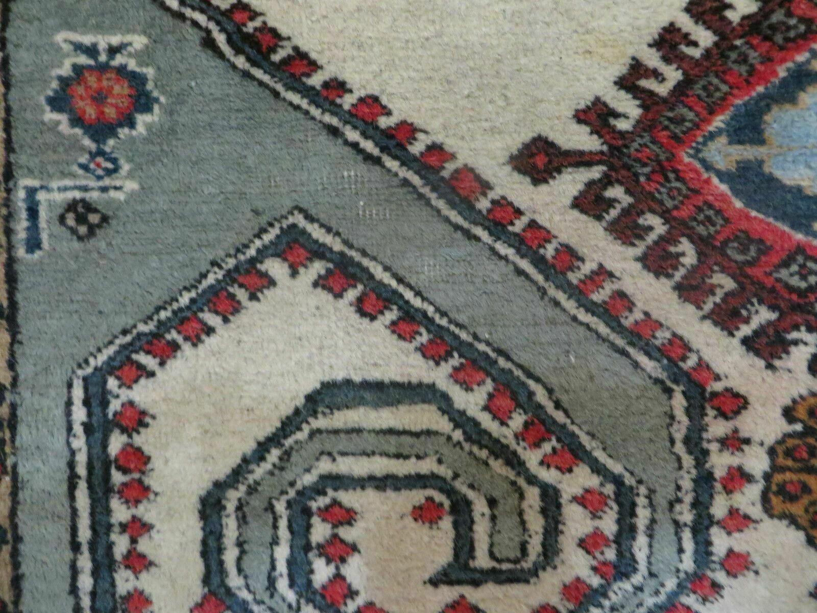 4' X 7' Vintage Handmade Knotted Rug India Caucasian Wool Soft Green Organic - Nuvé