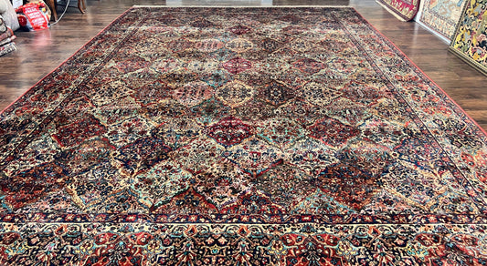 Karastan Multicolor Panel Kirman Rug #717, Wool Karastan Rug 12 x 16, Extra Large Karastan Area Rug, Original Karastan Collection 700 Series - Nuvé
