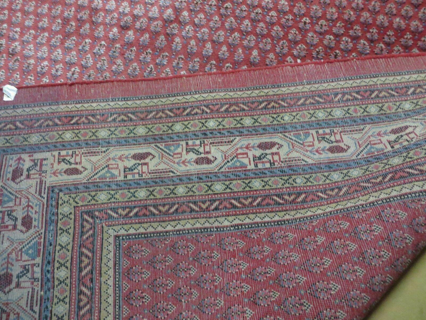 7' X 9' Vintage India Oriental Paisley Handmade Wool Rug Red Vegetable Dyes - Nuvé