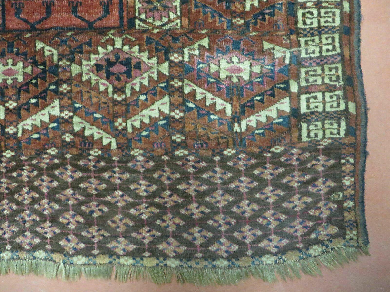 Antique Turkoman Ensi Wool Rug 4x5 - Nuvé