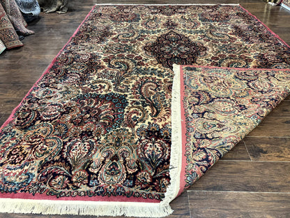 Antique Karastan Kirman Rug 8.8 x 12, Imperial Karastan #1427, Ivory Kirman - Nuvé