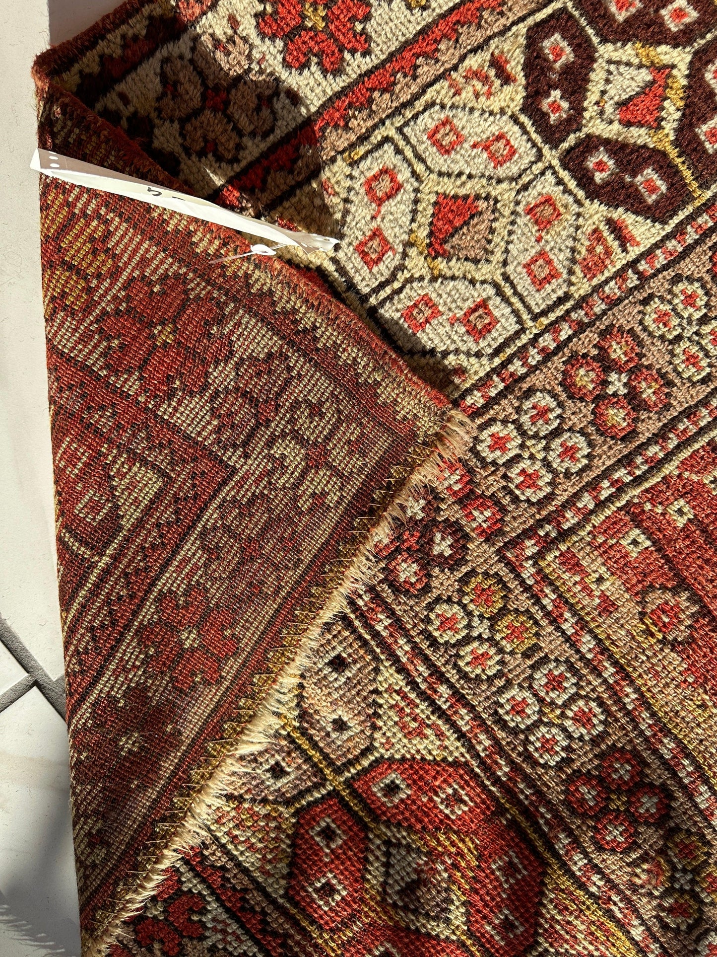 Antique Turkish Wool Distressed Prayer Rug 4’3” x 5’11” - Nuvé