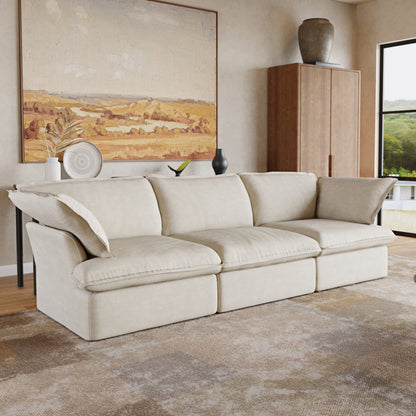 Sabi Modular Boucle Cloud Sofa - Beige - 3-Seater Sofa - Nuvé