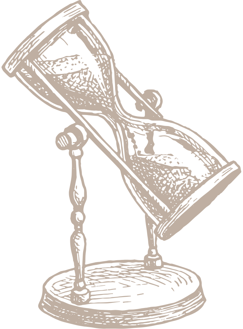Illustration of a sand hourglass on a white background