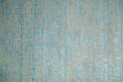 2.6x8 Fine Hand Knotted Camel and Blue Traditional Vintage Persian Style Antique Wool and Silk Rug | AGR26 - Nuvé