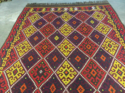 6' X 13' Antique Turkish Kilim Handmade Flat Weave Wool Rug Veg Dye - Nuvé