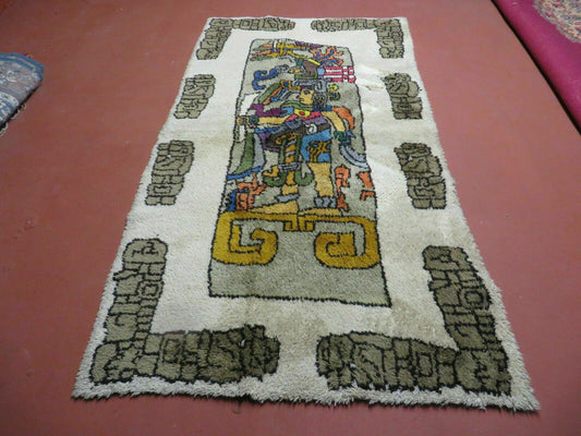 4' X 7' Vintage Handmade Knotted Tribal Nomadic Shag Wool Rug Carpet Prince - Nuvé