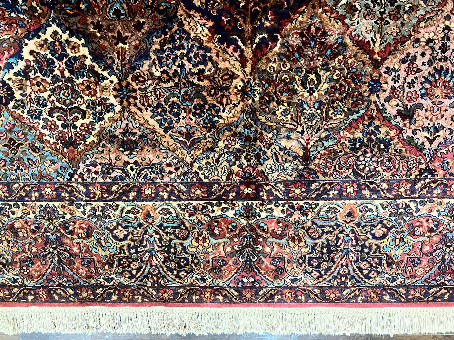 Karastan Multicolor Panel Kirman Rug #717, Wool Karastan Rug 8' 8" x 12', Vintage Multipanel Kirman, Original Karastan Collection 700 Series - Nuvé