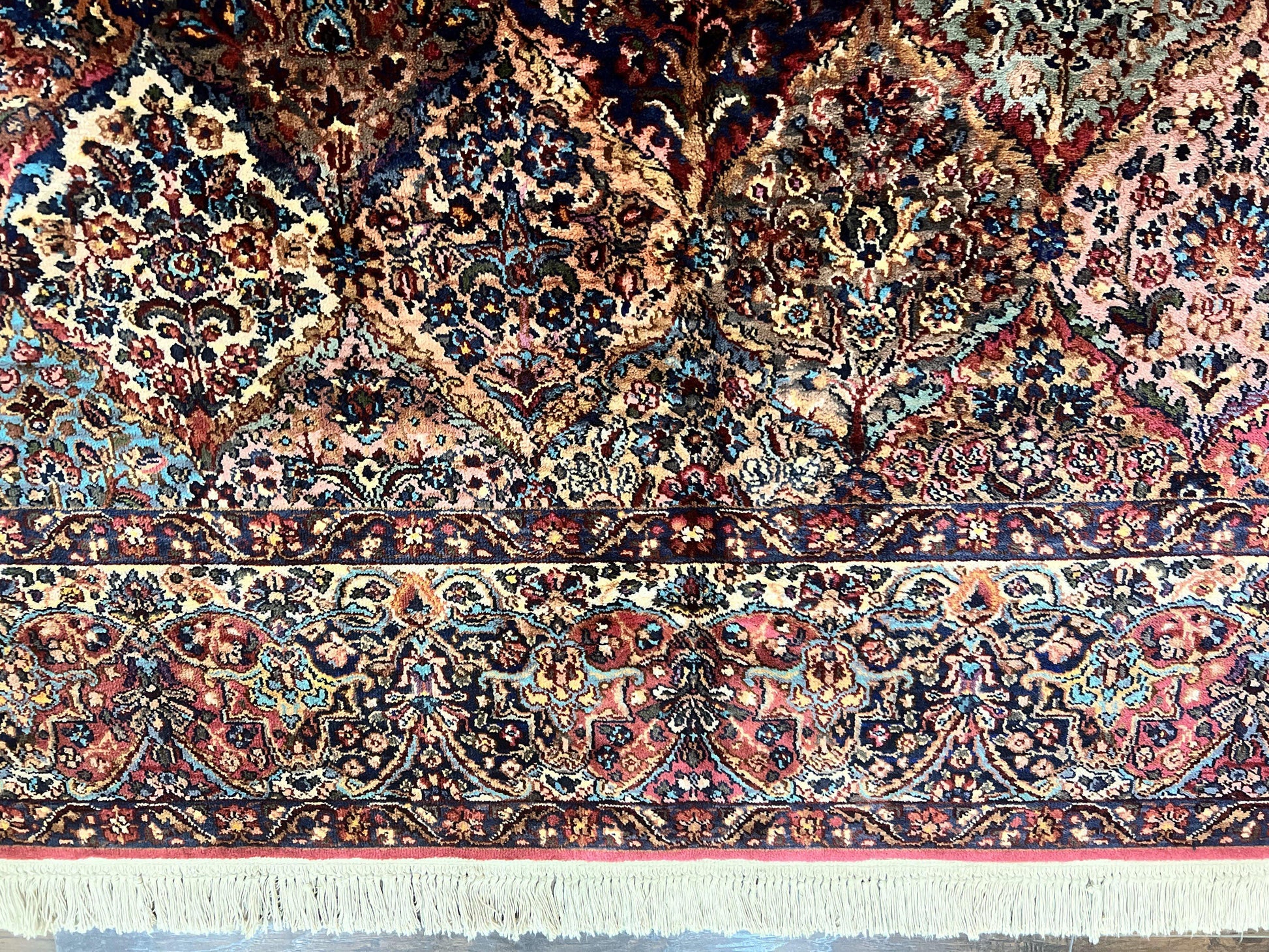 Karastan Multicolor Panel Kirman Rug #717, Wool Karastan Rug 8' 8" x 12', Vintage Multipanel Kirman, Original Karastan Collection 700 Series - Nuvé