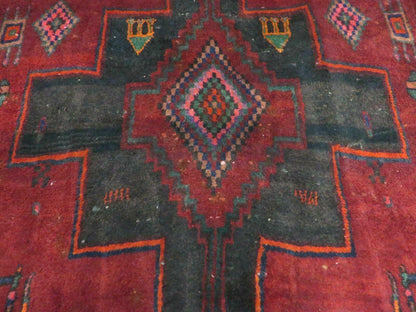 4' X 8' Antique Handmade India Geometric Oriental Wool Rug Veg Dyes Nice - Nuvé