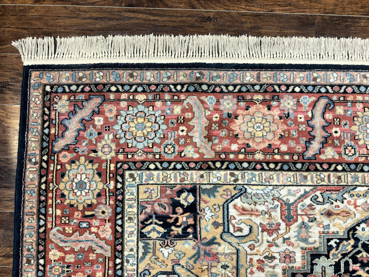 Karastan Navy Heriz #700/701 Rug, 8.8 x 10.6 Karastan Carpet, Wool Pile, Discontinued Vintage Karastan Rug, Original 700 Series, Geometric - Nuvé