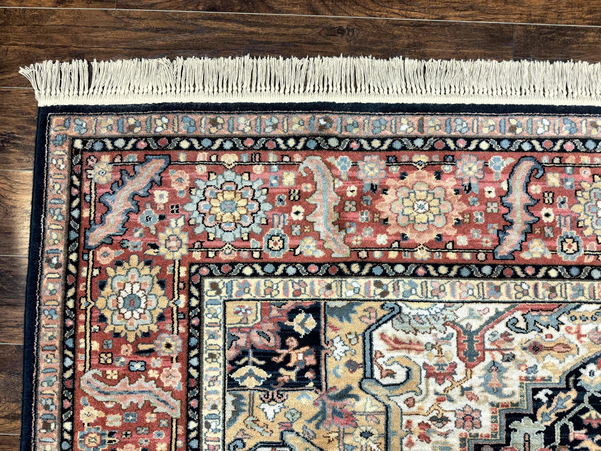 Karastan Navy Heriz #700/701 Rug, 8.8 x 10.6 Karastan Carpet, Wool Pile, Discontinued Vintage Karastan Rug, Original 700 Series, Geometric - Nuvé